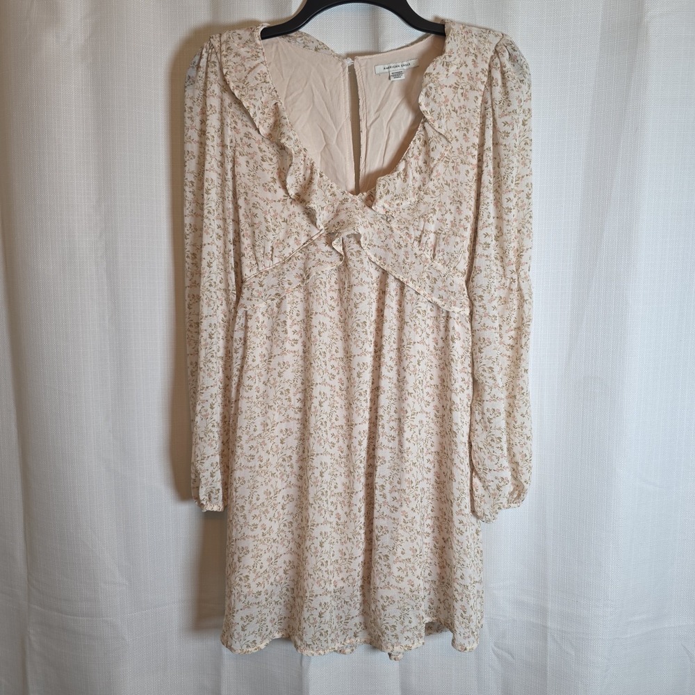 American Eagle Coquette Ruffle Dress Sz Xs‎ Floral Mini Peasant Prairie
